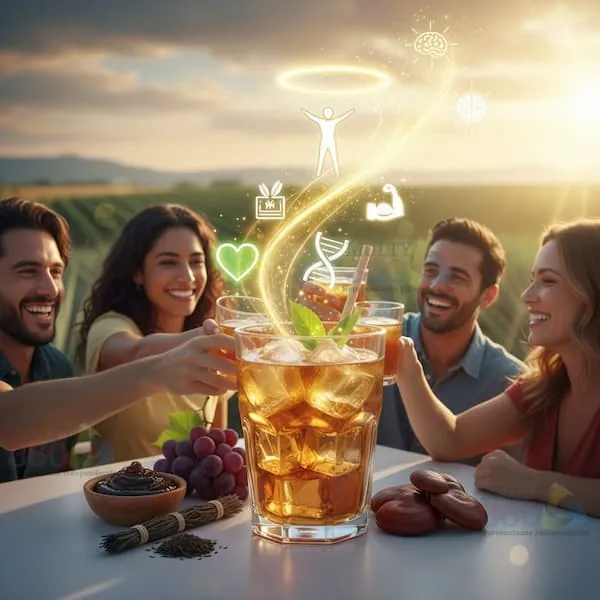 Amigos brindando con MultyDrink al aire libre