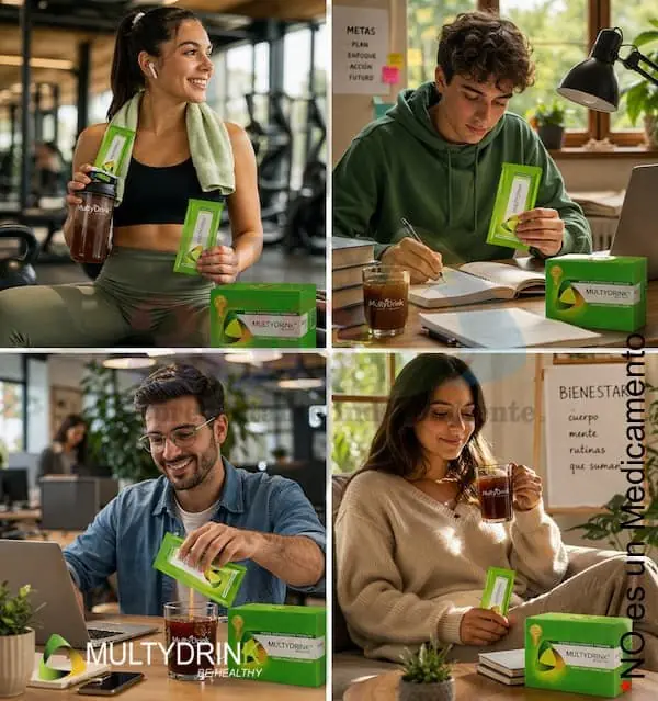 Personas disfrutando MultyDrink en su rutina diaria